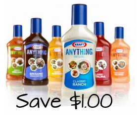 get a coupon to Save $1.00 on KRAFT Anything Dressing